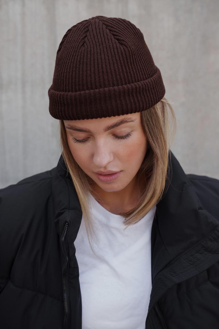 Шапка Біні Without Leon Коричнева Woman