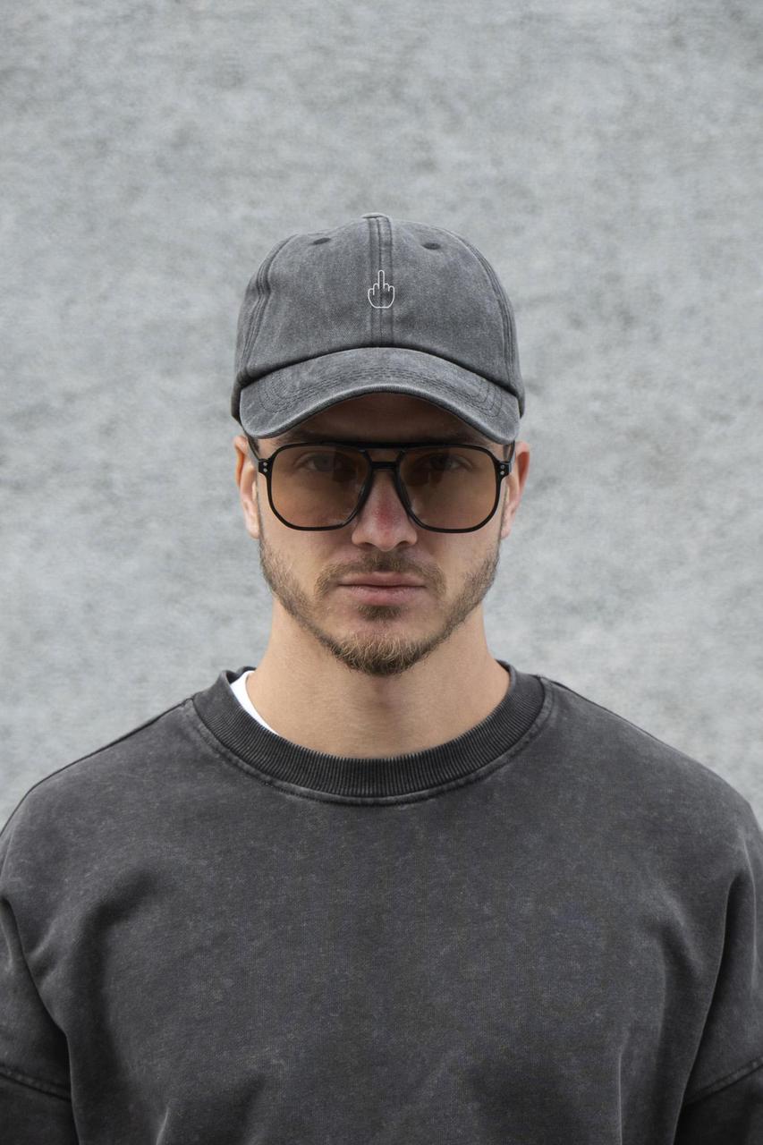 Чоловіча Кепка Бейсболка Vintage Without З Принтом Finger Black