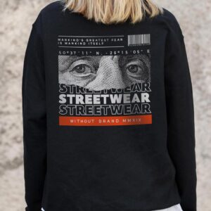 Жіночий Утеплений Оверсайз Світшот На Флісі З Принтом Without Streetwear Black