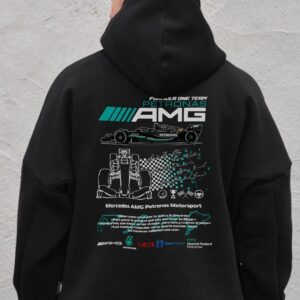 Чоловіче Оверсай Худі Толстовка На Флісі З Капюшоном Та Принтом Without AMG Black