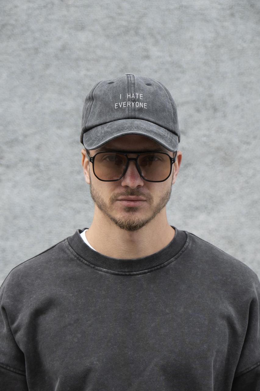 Чоловіча Кепка Бейсболка Vintage Without З Принтом Hate Black