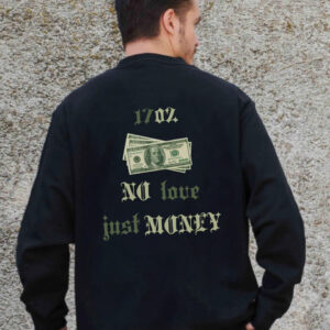 Чоловічий Утеплений Оверсайз Світшот На Флісі З Принтом Without Dollar Black