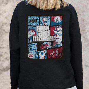 Жіночий Утеплений Оверсайз Світшот На Флісі З Принтом Without Rick and Morty Black