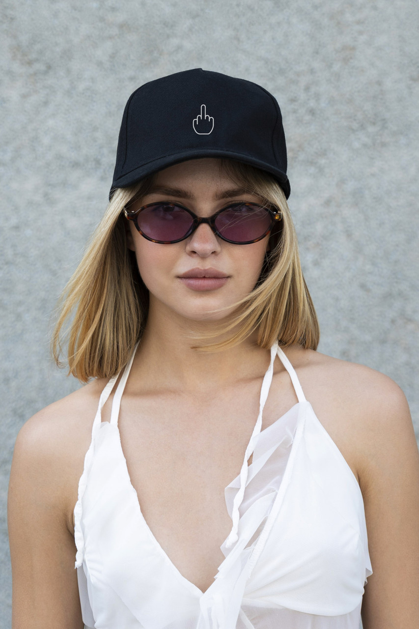 Жіноча Кепка Бейсболка Тракер Without З Принтом Finger Black