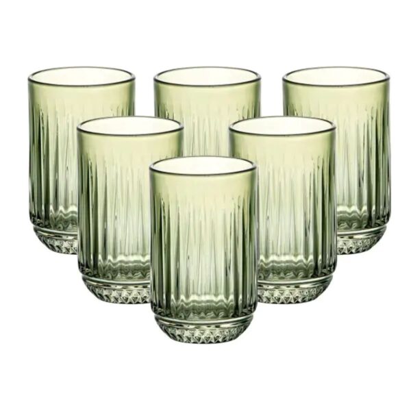 Набір склянок 6 штук 450 мл скляні зелений HP4146