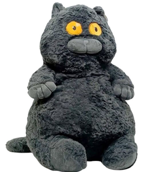 М'яка іграшка "Товстий кіт" K15215, 60 см Чорний