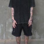 Чоловіча Виварена Оверсайз Футболка Without Washed Black