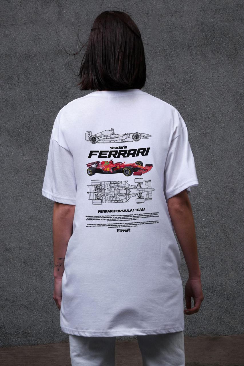 Жіноча Оверсайз Футболка Without З Принтом Ferrari White