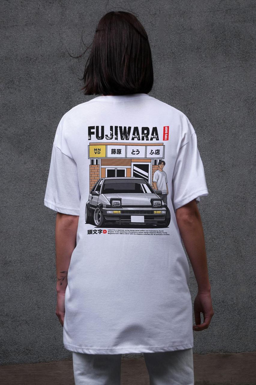 Жіноча Оверсайз Футболка З Принтом Without Fujiwara White