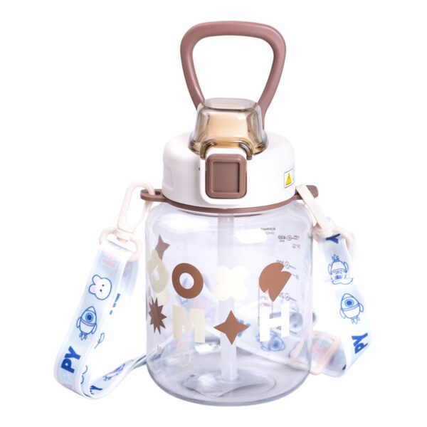 Пляшка для води дитяча 650 мл на ремінці пляшечка з трубочкою для дитини для спорту і школи Water bottle HP-14-43BR