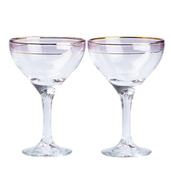Набір келихів для коктейлів 2 штуки по 290 мл, рожеві HP546