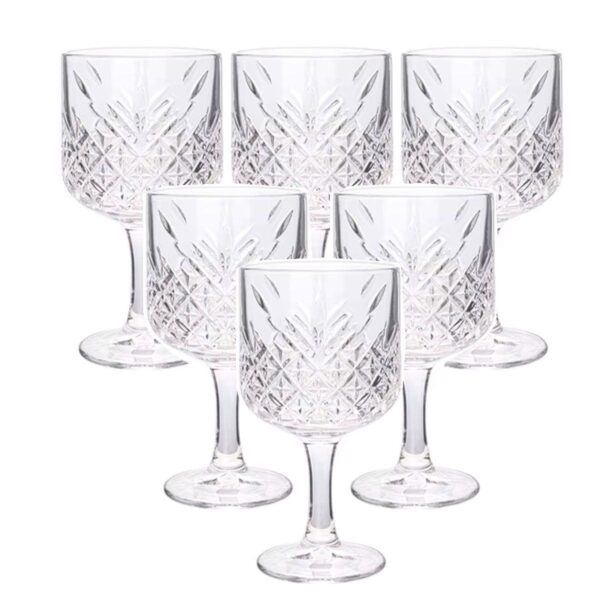 Келихи для вина на високій ніжці набір 6 шт винний келих скляний прозорий 400 мл HP-YH-44