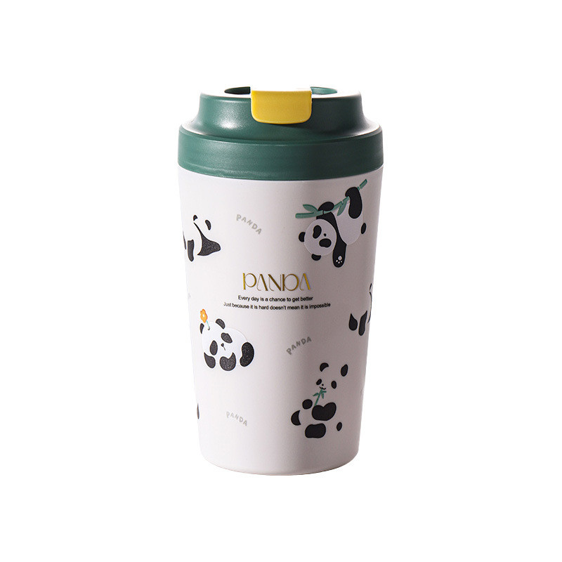Термочашка Panda з порцелянаовою колбою 380 мл Зелена HP-14-12GR