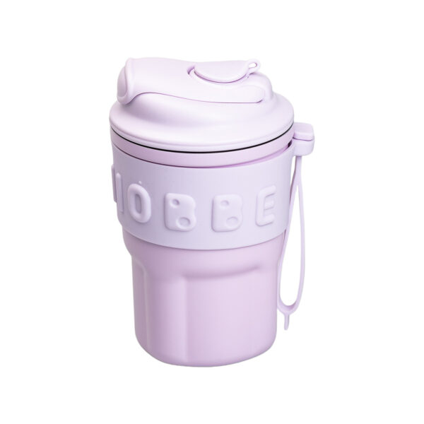 Термочашка Chiobbe з трубочкою та ремінцем 450 мл бузкова HP-14-18V