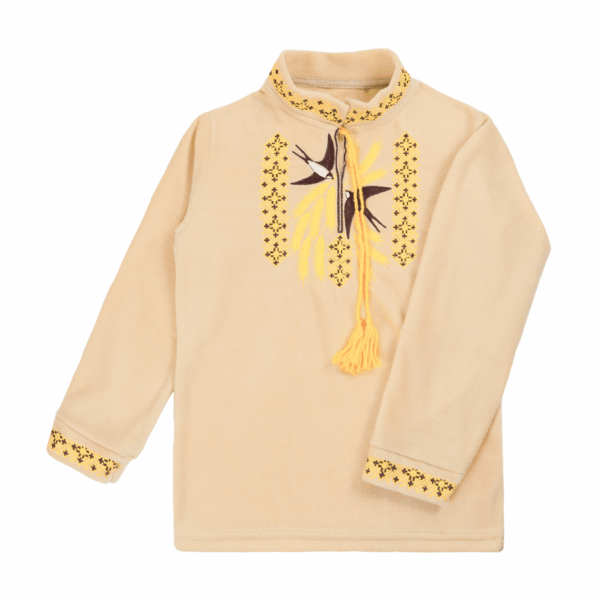 Вишиванка флісова для хлопчика "Лілея", Латте, 152 (12 років)