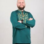 Вишиванка чоловіча "Колоски", Ізумрудний, 44