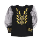 Вишиванка для дівчинки "Колоски" фатиновий рукав, Чорний, 110 (5 років)