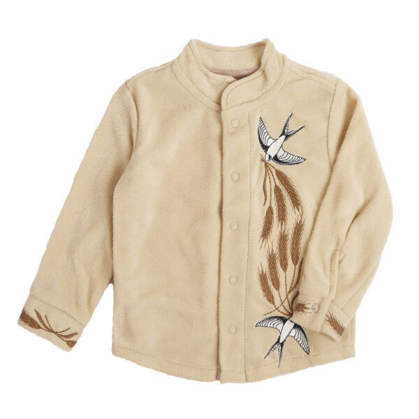 Флісова сорочка для хлопчика "Лілея" з вишивкою, Капучіно, 92 (2 роки)