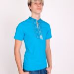 Вишиванка чоловіча №1, Бірюзовий, 42