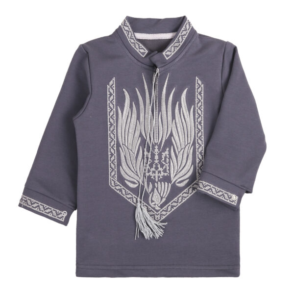Вишиванка для хлопчика "Сокіл", Темно-сірий, 92 (2 роки)
