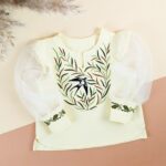 Блуза вишиванка для дівчинки "Верба" фатиновий рукав, Вершково-жовтий, 98 (3 роки)