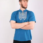 Чоловіча футболка вишиванка "Сила Воля", Лазуровий, XL