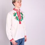 Чоловіча лляна вишиванка "Дубочок", Білий, 44