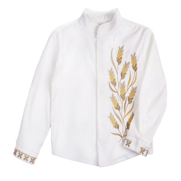 Флісова сорочка для хлопчика "Колоски", Молочний, 92 (2 роки)