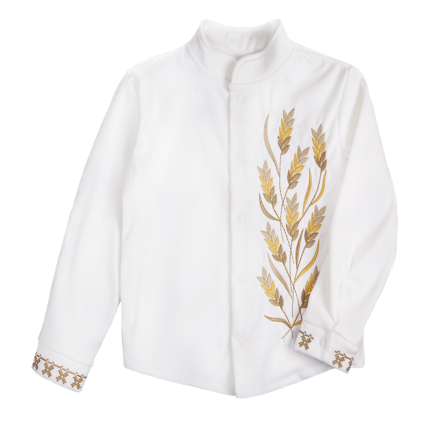 Флісова сорочка для хлопчика "Колоски", Молочний, 92 (2 роки)