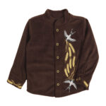 Флісова сорочка для хлопчика "Лілея" з вишивкою, Шоколад, 92 (2 роки)