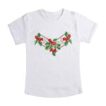 Футболка вишиванка для дівчинки "Калина", Білий, 98-104см