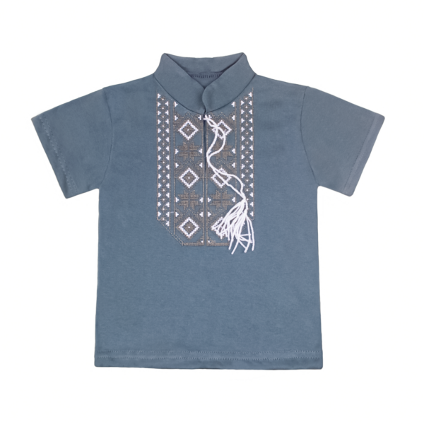 Футболка вишиванка для хлопчика, Сірий, 80 (1 рік)