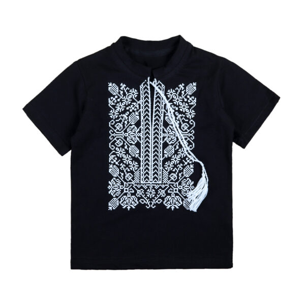 Футболка вишиванка дитяча "Тарас", Чорний, 86 (1.5 роки)