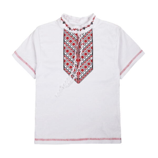 Футболка вишиванка у білому кольорі №24, Білий, 98-104см