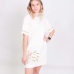 Сукня жіноча з вишивкою "Колоски", Білий, M