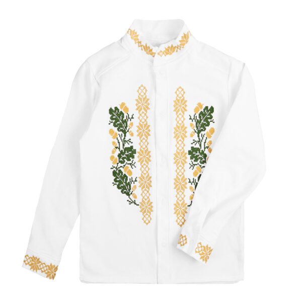 Вишита сорочка для хлопчика "Дубочок", Білий, 122 (7 років)