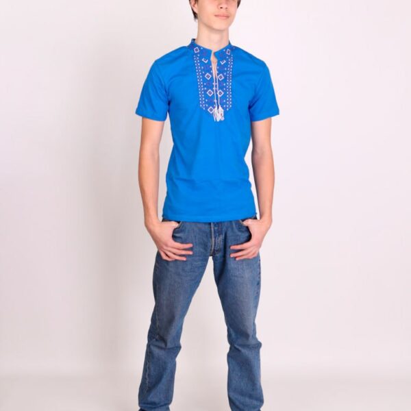 Вишиванка чоловіча №1, Синій, 44
