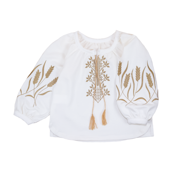 Вишиванка для дівчинки "Колоски", Білий, 98 (3 роки)