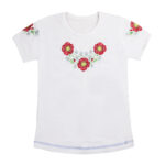 Вишиванка для дівчинки "Маки" №2, Білий, 110-116см