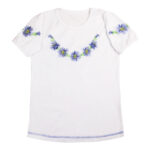 Вишиванка для дівчинки "Волошки", Білий, 122-128см