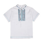 Вишиванка для хлопчика №17 з коротким рукавом, Білий, 110-116см