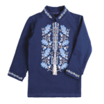 Вишиванка для хлопчика "Дубочок" довгий рукав, Джинс, 92 (2 роки)
