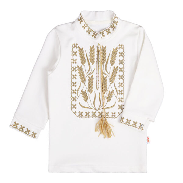 Вишиванка для хлопчика "Колоски", Молочний, 92 (2 роки)