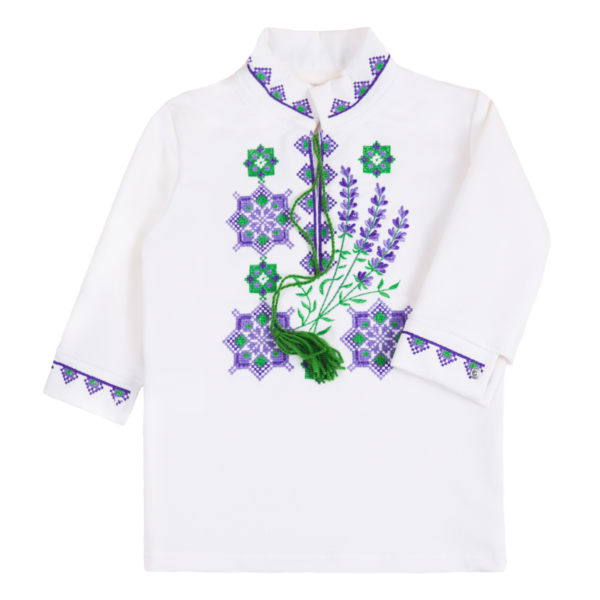 Вишиванка для хлопчика "Лаванда", Молочний, 92 (2 роки)