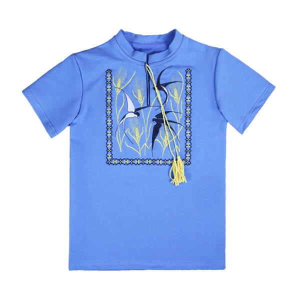 Вишиванка для хлопчика "Назарій" короткий рукав, Індіго, 140 (10 років)