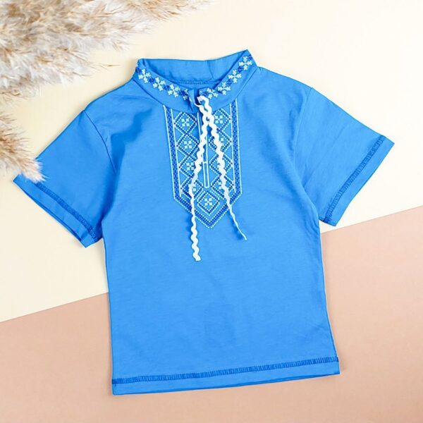 Вишиванка для хлопчика "Орнамент"  №2, Електрик, 128-134см