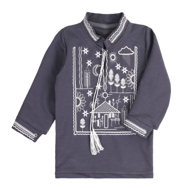 Вишиванка для хлопчика "Рідний край", Темно-сірий, 92 (2 роки)