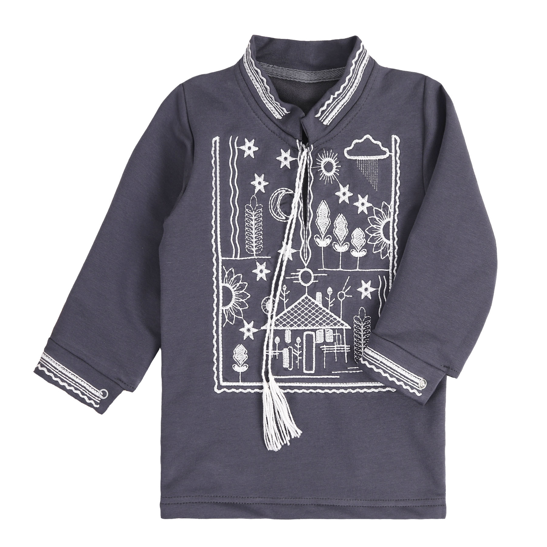 Вишиванка для хлопчика "Рідний край", Темно-сірий, 92 (2 роки)