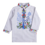 Вишиванка для хлопчика "Різдвяний вечір", Світло-сірий, 140 (10 років)