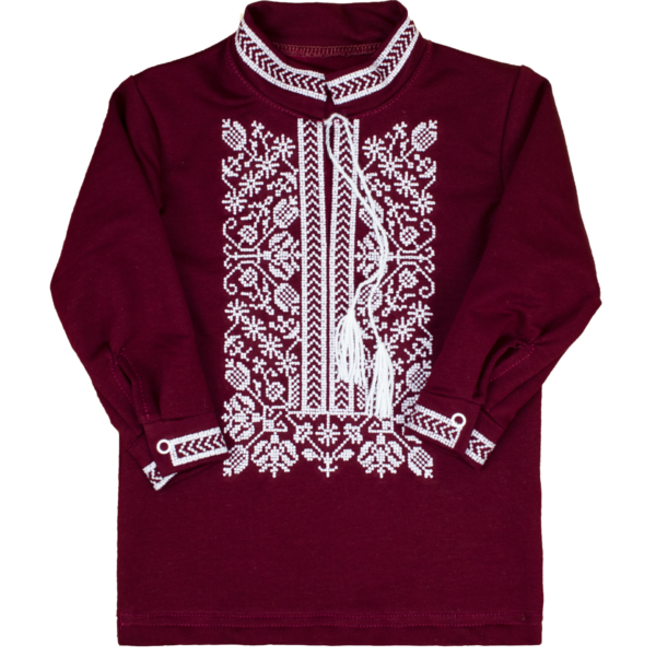 Вишиванка для хлопчиків "Тарас", Бордовий, 92 (2 роки)